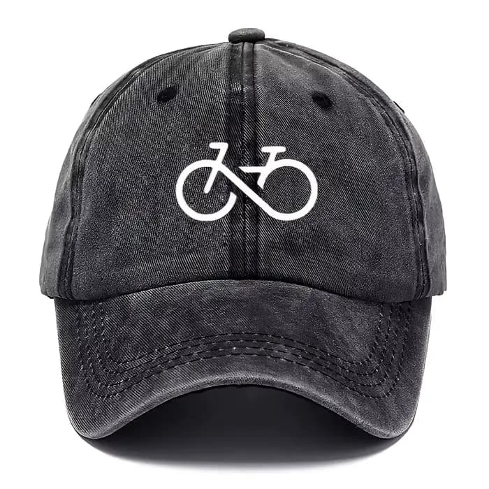 Casquette de baseball imprimée vélo vintage au design géométrique blanc pour la course