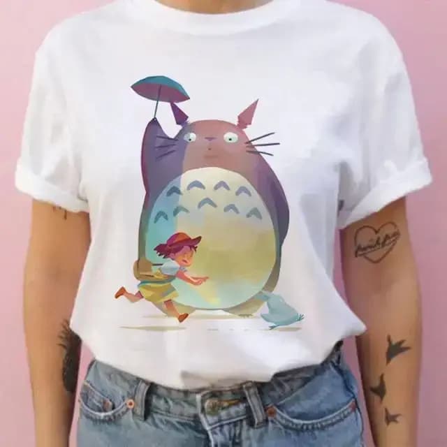 Été hommes et femmes à manches courtes Studio Ghibli Totoro T-shirt Harajuku Kawaii
