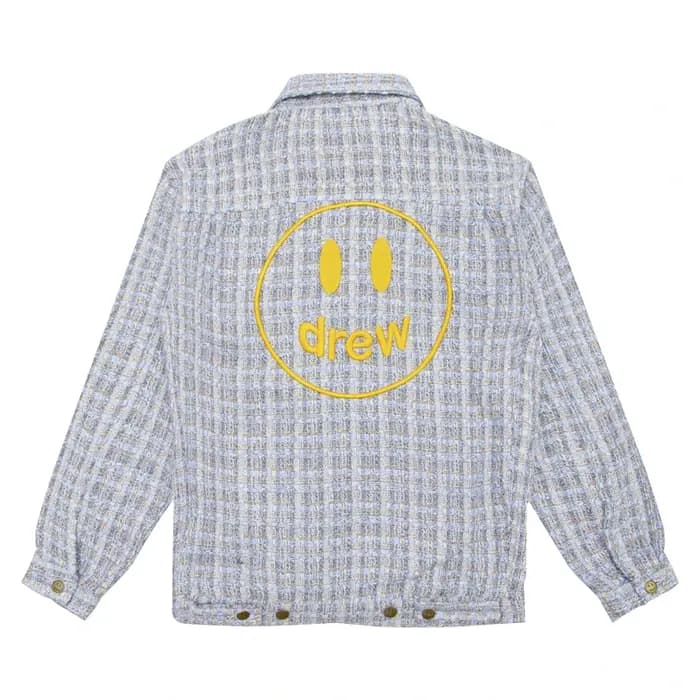 Drew House Tricot broderie Vêtements pour hommes haut de gamme automne et hiver designer niche American rétro imprimé veste en jean ample
