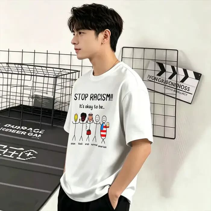 T-shirt Unique Stop Racism Its Ok to Be pour hommes