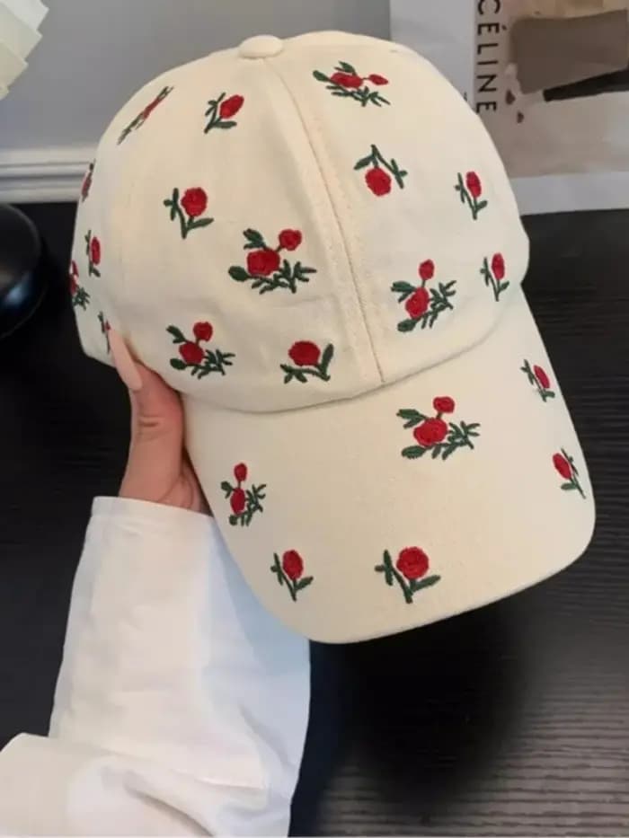 Casquette de baseball brodée Kawaii pour femme