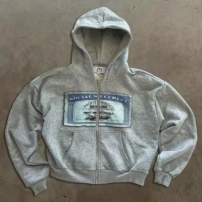 Y2K – sweat à capuche rétro avec fermeture éclair, Hip-Hop, lettre imprimée, Streetwear décontracté
