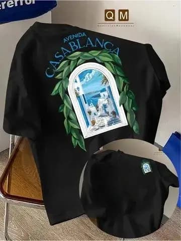 T-shirt en pur coton pour homme avec imprimé architecture urbaine marocaine et police Casablanca - T-shirt YTK sportif et décontracté pour femme