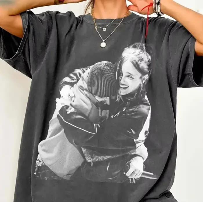 T-shirt imprimé motif Billie Eilish été 2026 pour fans hommes et femmes