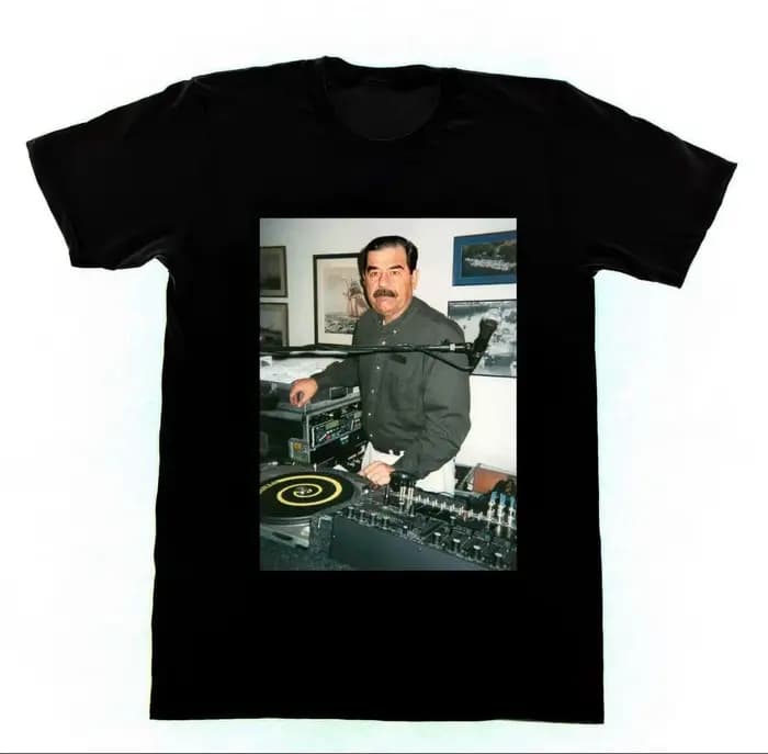 Dj Saddam Hussein t-shirt techniques 1200 maison irak Edm Hip Hop nouvelle marque vêtements personnalisé impression spéciale hommes Photo t-shirts