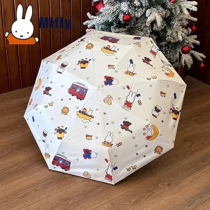 Kawaii Miffy – parapluie à motifs blanc cassé