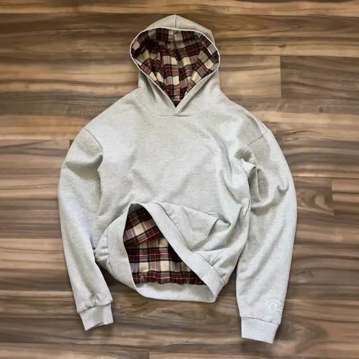 Sweat à capuche ample unisexe américain Hip-Hop imprimé écossais Y2K pour automne hiver hommes femmes