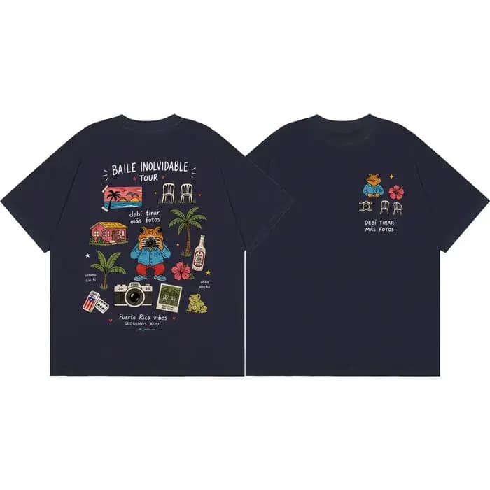 T-shirt Rapper Bad Bunny Debi Tirar Mas Fotos DTMF Album Merch T-shirt Homme Femme Vêtements Mode Hi