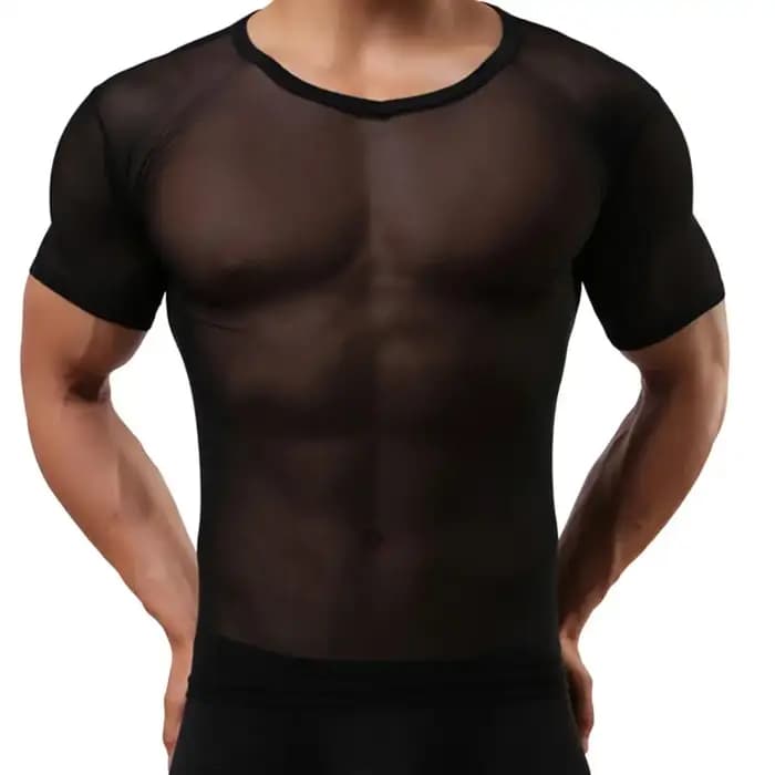 Grande taille hommes T-shirt col rond à manches courtes mince couleur unie