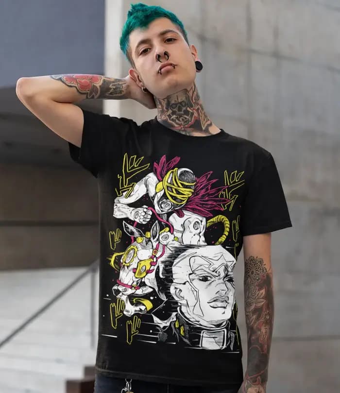 T-shirt Manga Made in Heaven, JoJo's Ives Arre Adventure, Anime Shirt