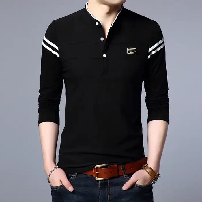 T-shirt POLO à manches longues pour hommes