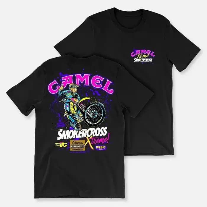 T-shirt Rétro 2026 Camel Cigarettes en Coton Vintage à Manches Courtes
