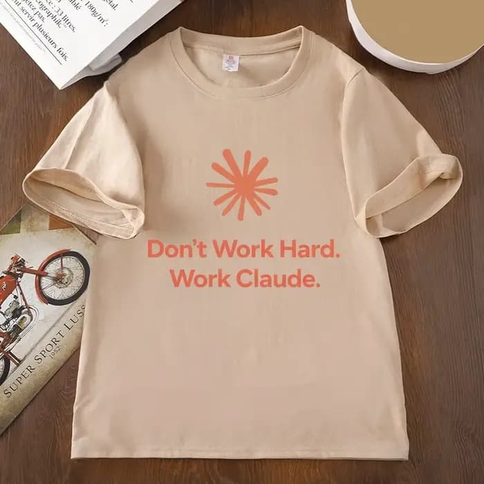 Claude Don't Work Hard T-shirts pour hommes et femmes, T-shirt confortable et tendance, décontracté, col rond, imprimé, vêtements unisexes pour hommes