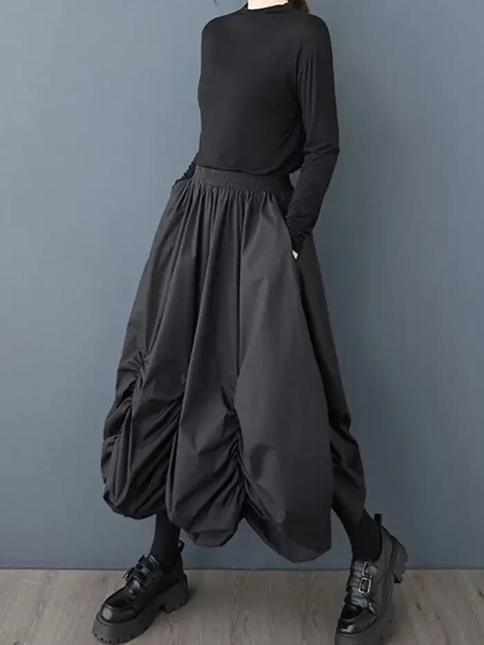 Coton surdimensionné vintage taille haute printemps été automne décontracté ample longue pour femme jupes femmes 2025 jupe vêtements