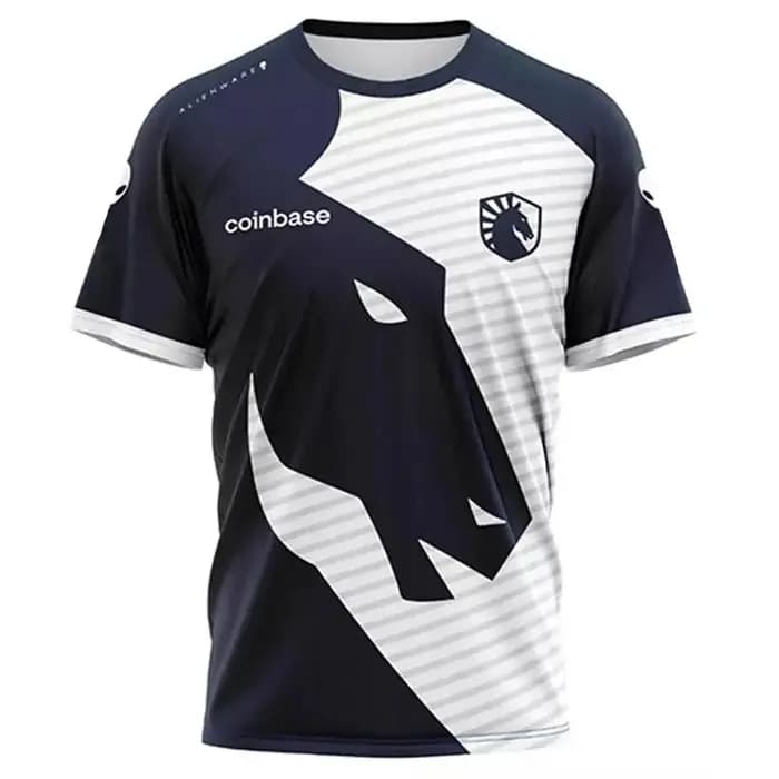 Nouveau T-shirt personnalisé pour homme, respirant, à manches courtes, pour fans de l'équipe Liquid, uniforme de jeu Esports, vêtements décontractés