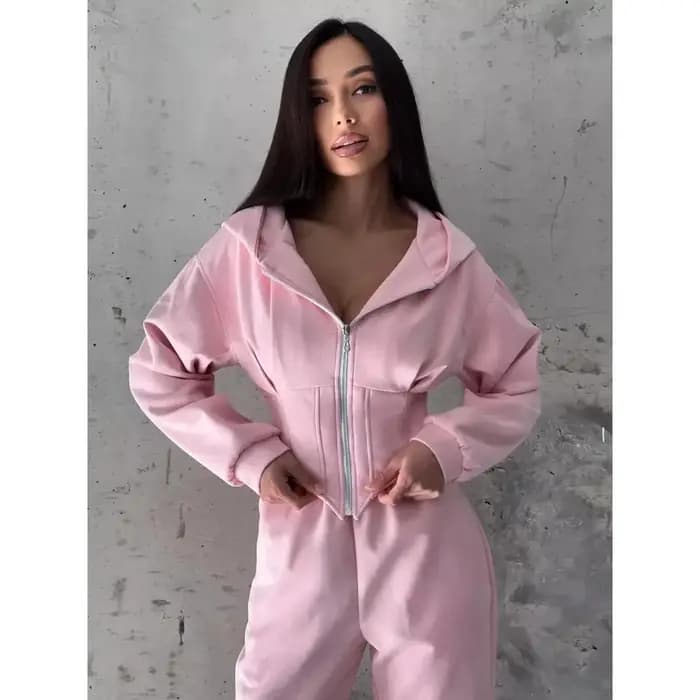 Ensemble 2 pièces sweat à capuche avec fermeture éclair