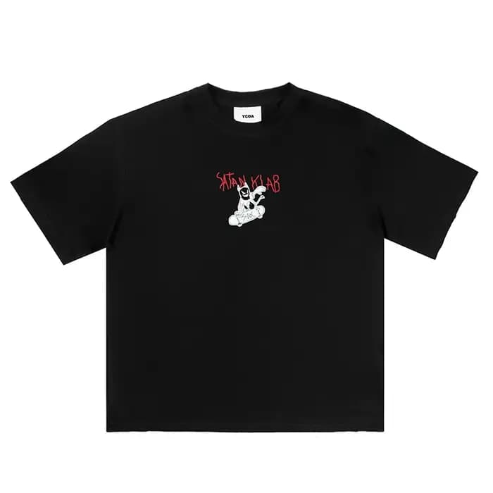 T-Shirt à Manches Courtes pour Homme, Vêtement Streetwear en Coton, Graphique SATAN KLAB, à la Mode