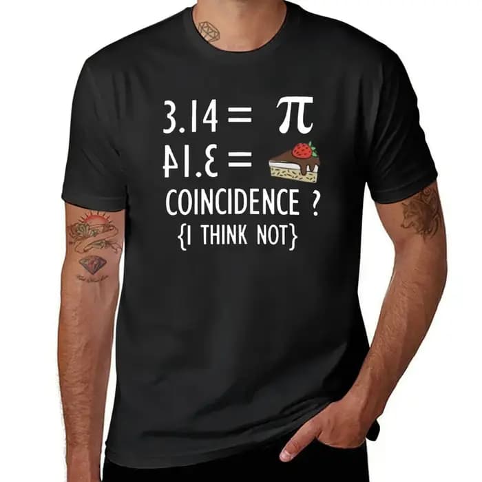 T-shirt drôle de maths pour hommes et femmes, cadeaux-Pi Number and Pie Coincidence I Think Not pour