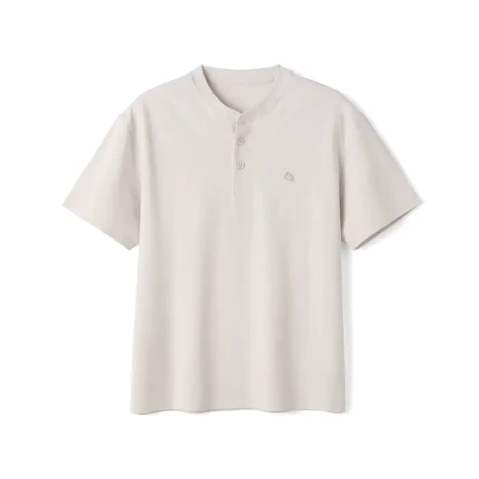 SIMWOOD Nouveauté Été 2026 T-shirts Homme en Tissu Sorona 230 g/m² Col Henley Grandes Tailles Vêteme