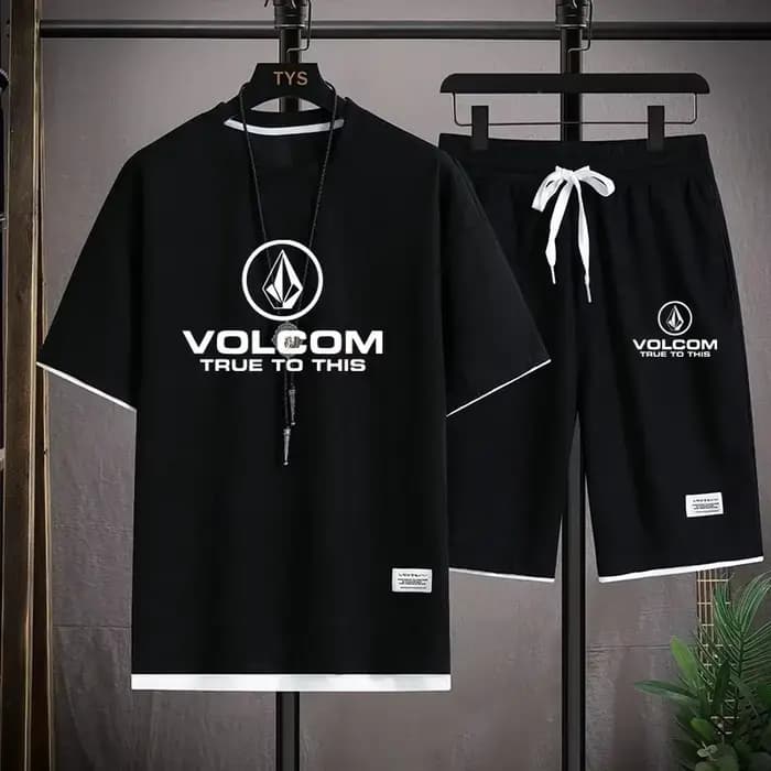 VOLCOM Nouvel ensemble T-shirt et short de sport gaufré pour homme