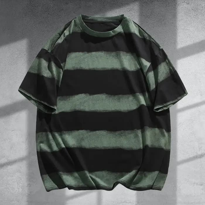 T-shirt oversize style hip-hop pour homme, nouveau coloris dégradé, décontracté, col rond, manches c