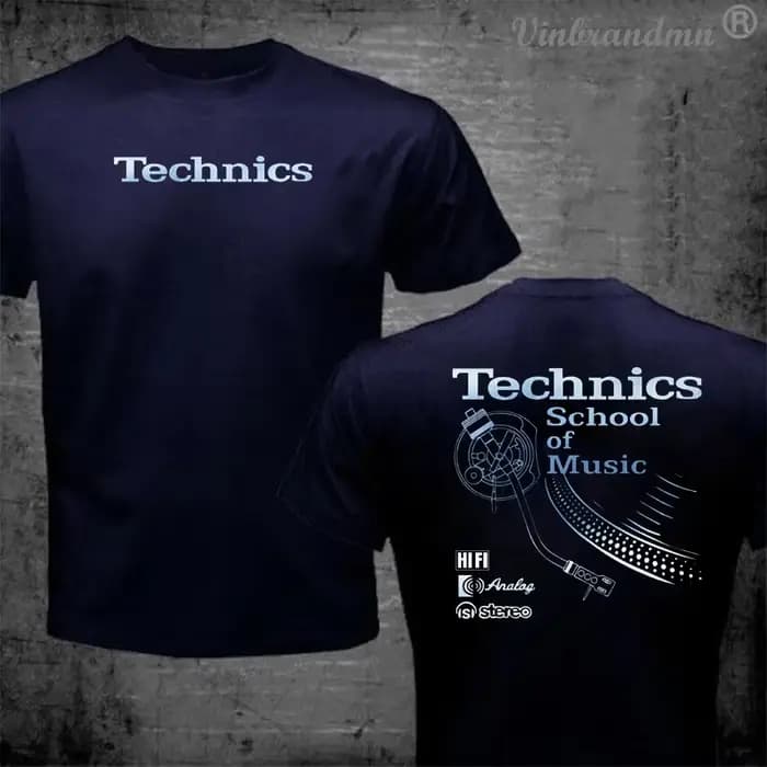 T-shirt Vintage DJ Long Play Technics School of Music pour Homme