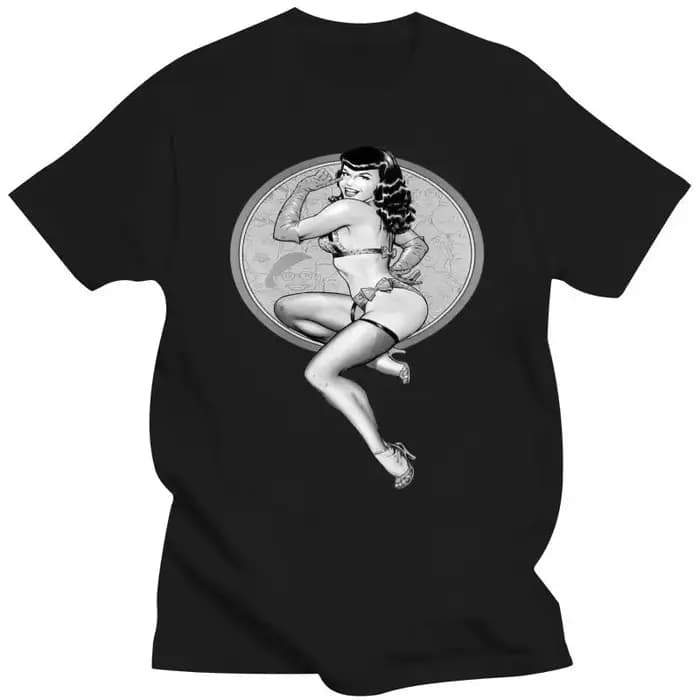 Hommes vêtements Bettie Page Vintageold affiche T-shirt 100% coton