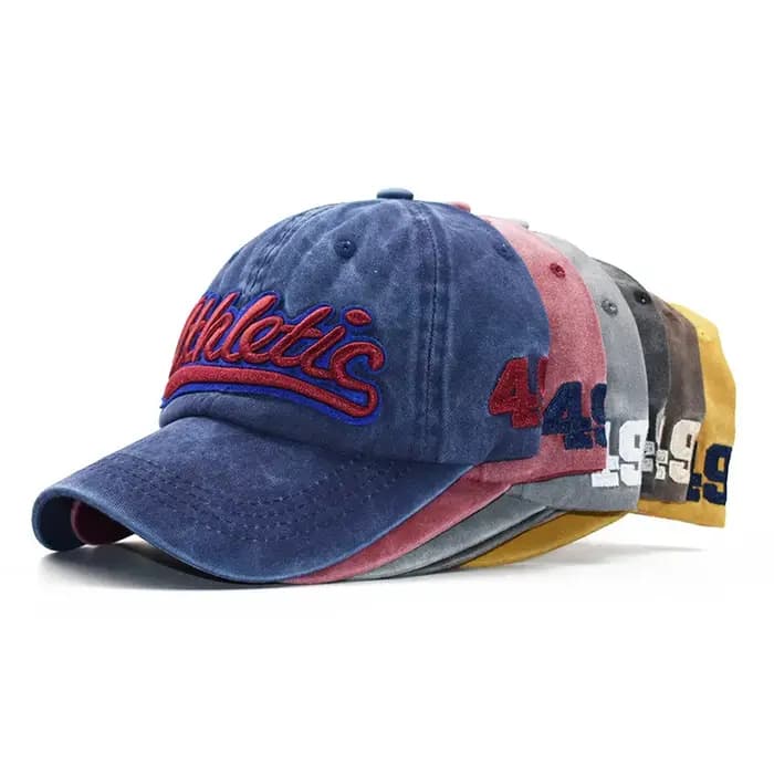 Casquette de baseball brodée de lettres athlétiques pour femmes et hommes