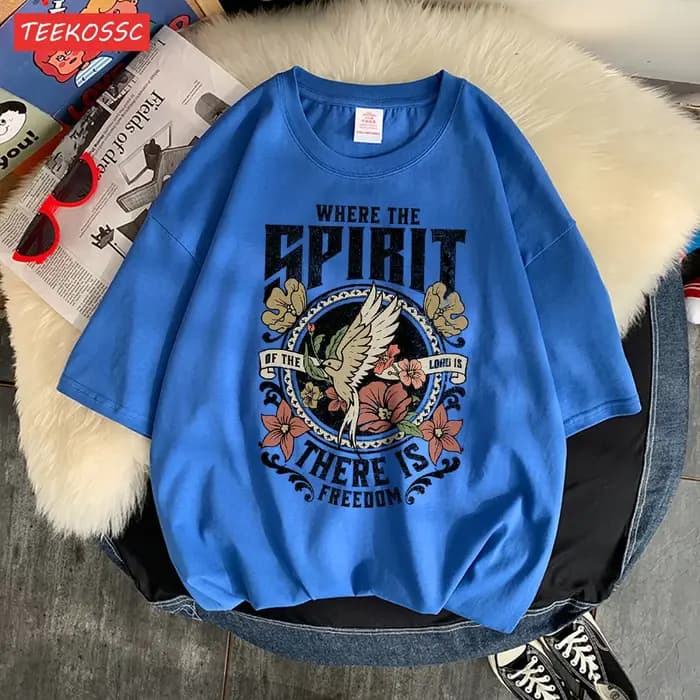 Où l'esprit il y a la liberté imprimé t-shirt pour hommes dessin animé Art t-shirts populaire coton