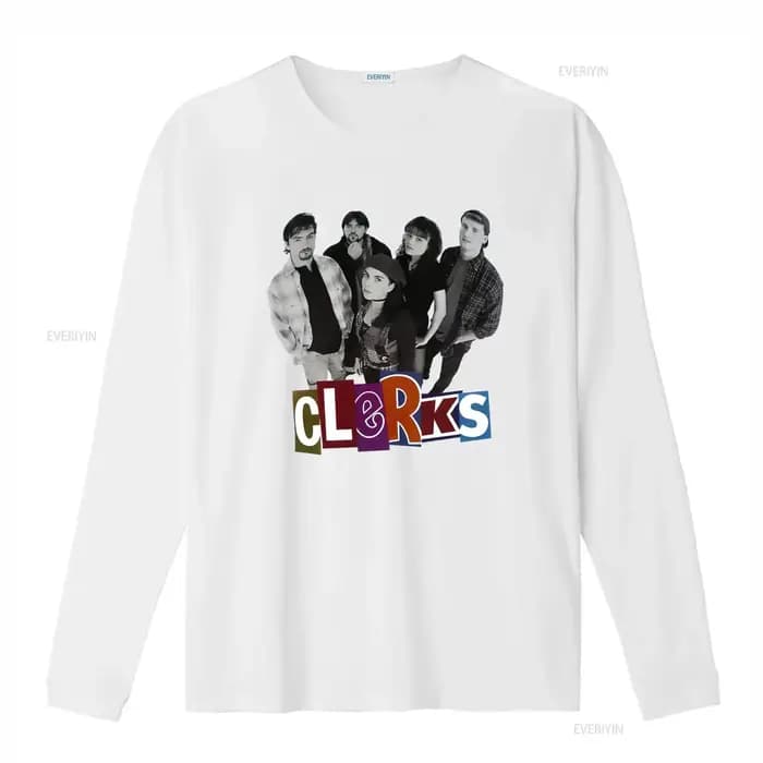 T-shirt Clerks Movie Cast pour un style décontracté vintage, streetwear délavé, extensible, polyvalent, respirant, pour tous les jours