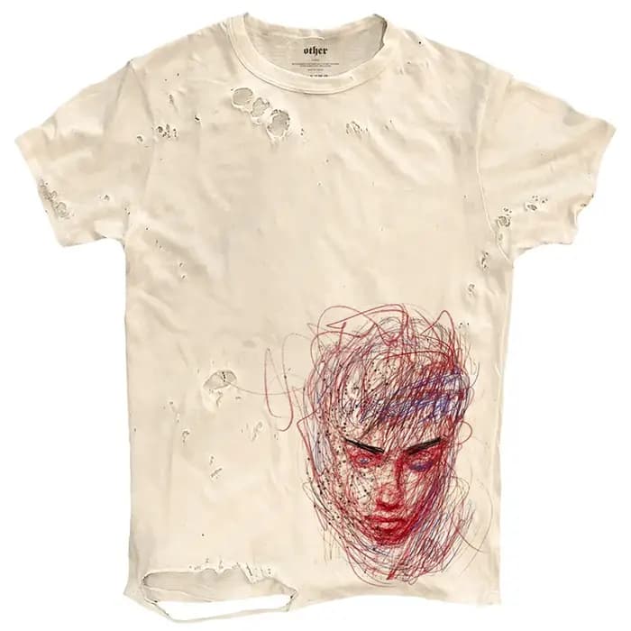 Lèvres graphique déchiré hommes T-shirt été mince