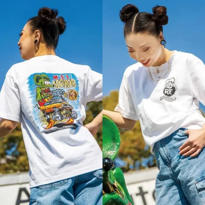 T-shirt en coton à motif graphique 2026 Motorcycle Rat Monster Vintage Modified Car Culture pour Hommes et Femmes