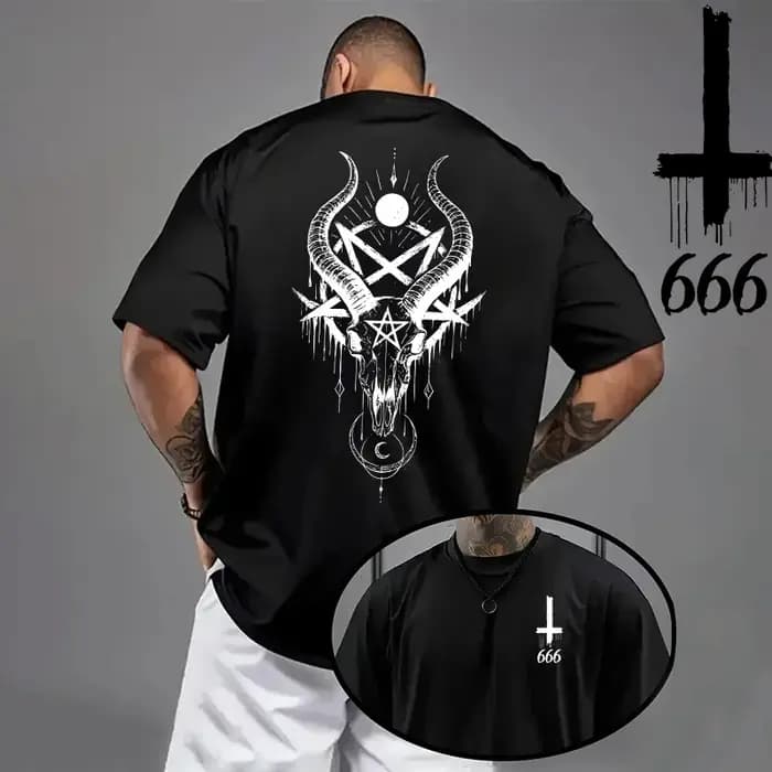 T-shirt gothique surdimensionné pour hommes