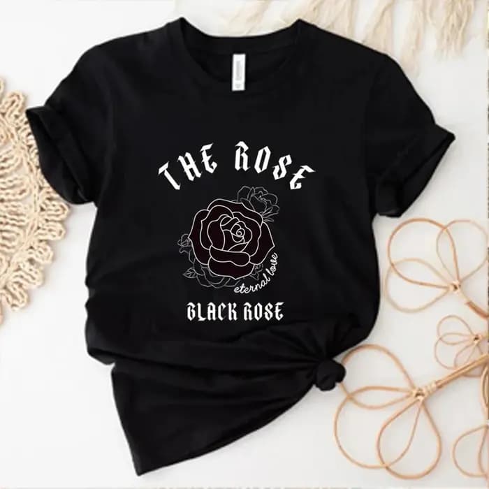 Rétro la Rose Kpop chemises Kpop Concert chemise k-pop t-shirts coréen Rock hauts Y2k haut noir Rose
