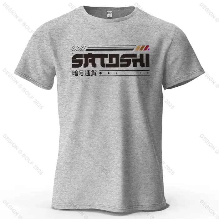 Satoshi et Crypto imprimé T-Shirt homme 100% coton surdimensionné Tech thème tenues t-shirts graphiq