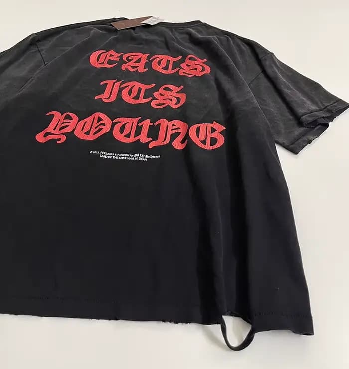 T-shirt délavé noir style urbain 26SS pour homme et femme – Qualité supérieure