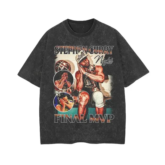 Stephen Curry # T-shirt graphique vintage de basket-ball MVP 30 pour hommes, style hip-hop, streetwe