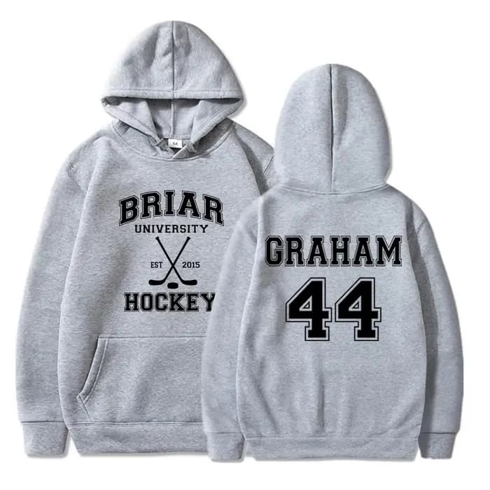 Briar University Graham 44 Hockey 2 Side Hoodies Off Campus Hockey Romance Hoodie Unisexe Sweat-shirt à capuche décontracté Cadeau pour les lecteurs