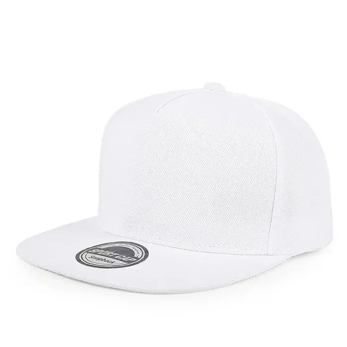 Casquettes à visière plate de couleur unie à cinq pièces avec logo imprimé personnalisé, chapeau hip