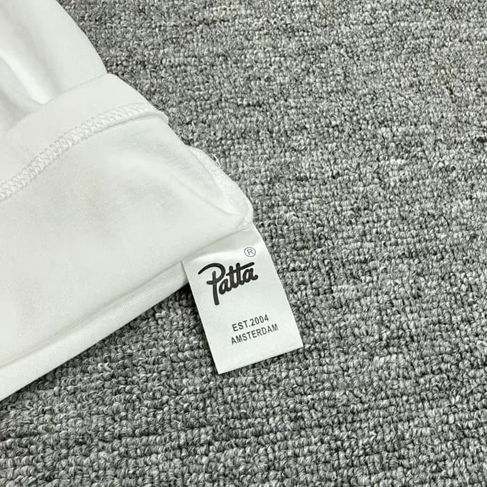 T-shirt PATTA rétro haut de gamme en coton drap fin respirant à manches courtes et motif imprimé style street pour homme et femme été