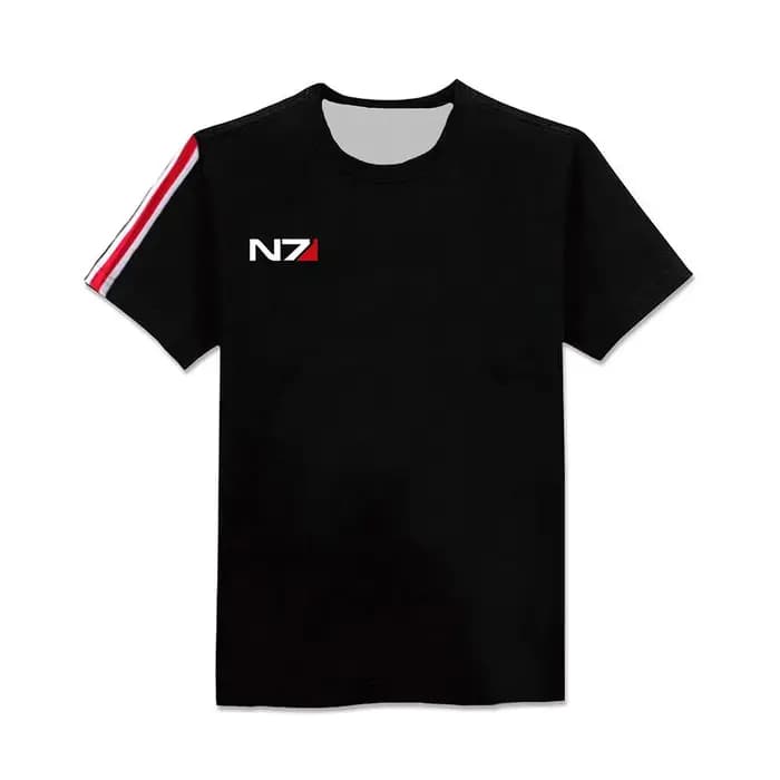 T-shirt pour homme Mass Effect N7 Armor, noir, costume de cosplay pour homme et femme, manches court