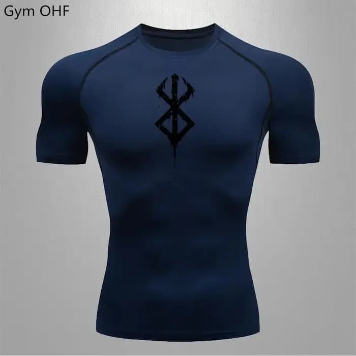 T-shirt à manches courtes Berserk Anime pour hommes, chemise de compression, course à pied, séchage