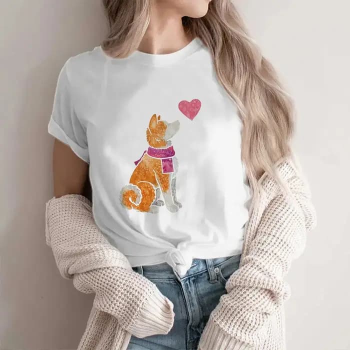 Akita Inu t-shirt femmes Y2K t-shirt femme drôle japonais streetwear vêtements
