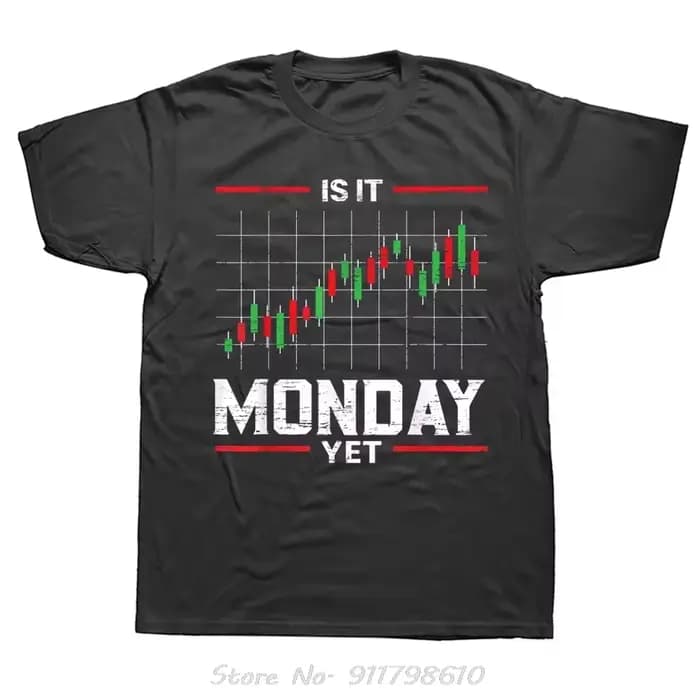 Lundi mais Stock Market Trader Day Trading vêtements pour hommes graphique surdimensionné T-shirt ét