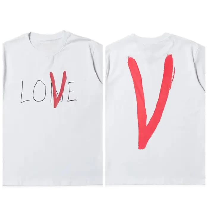 Nouveau T-shirt ample à manches courtes VLONE LIFE Limited 19ss avec imprimé lettres Graffiti LOVE p