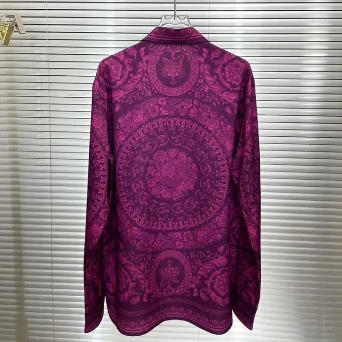 Chemise De luxe à manches longues hommes vêtements impression numérique florale Manga Longa chemises