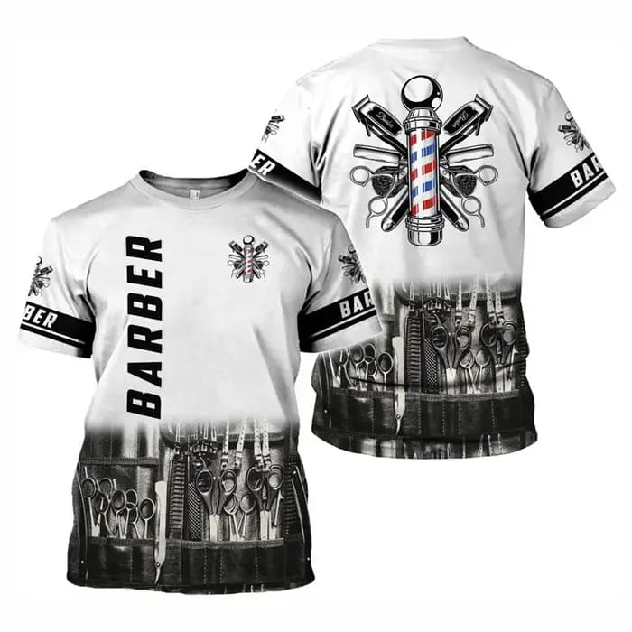 Salon de coiffure T-shirt pour hommes coiffeur graphique