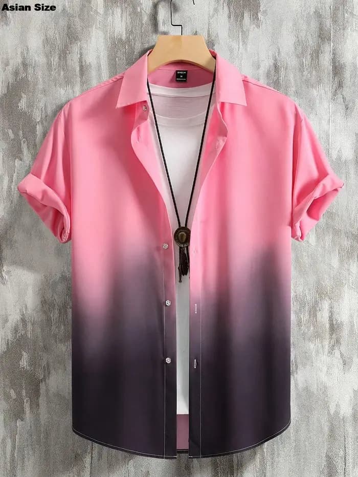 2025 chemise pour hommes vêtements d'été dégradé Design graphique impression 3D chemises à manches courtes hauts