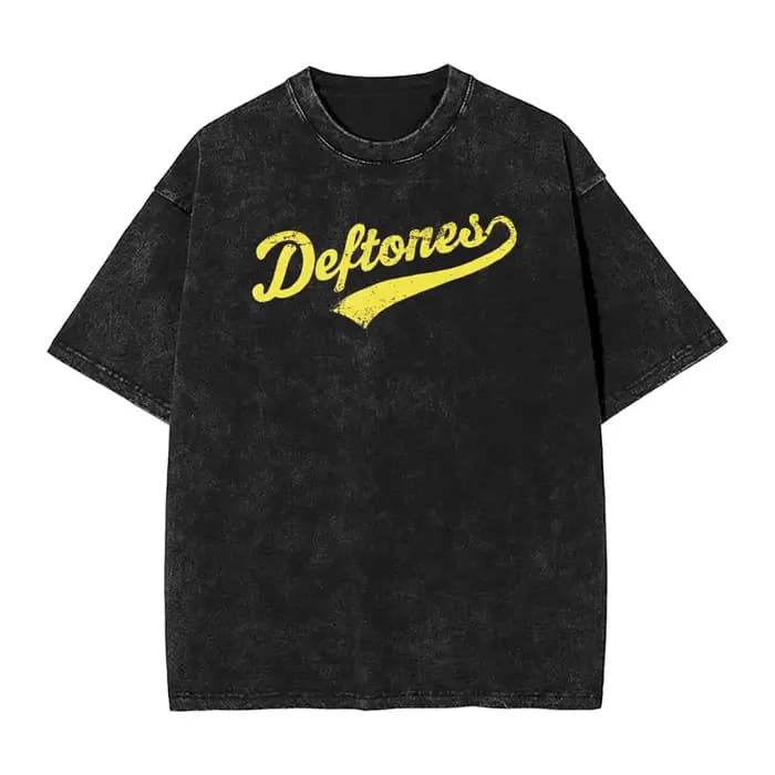 Nouveauté vêtements pour hommes Ohms poney blanc Deftones groupe de Rock lavé à manches courtes col rond Y2k t-shirt