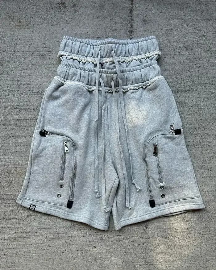 Ensemble de sweat à capuche et short pour homme, style cargo, poche, mode décontractée, basket-ball,